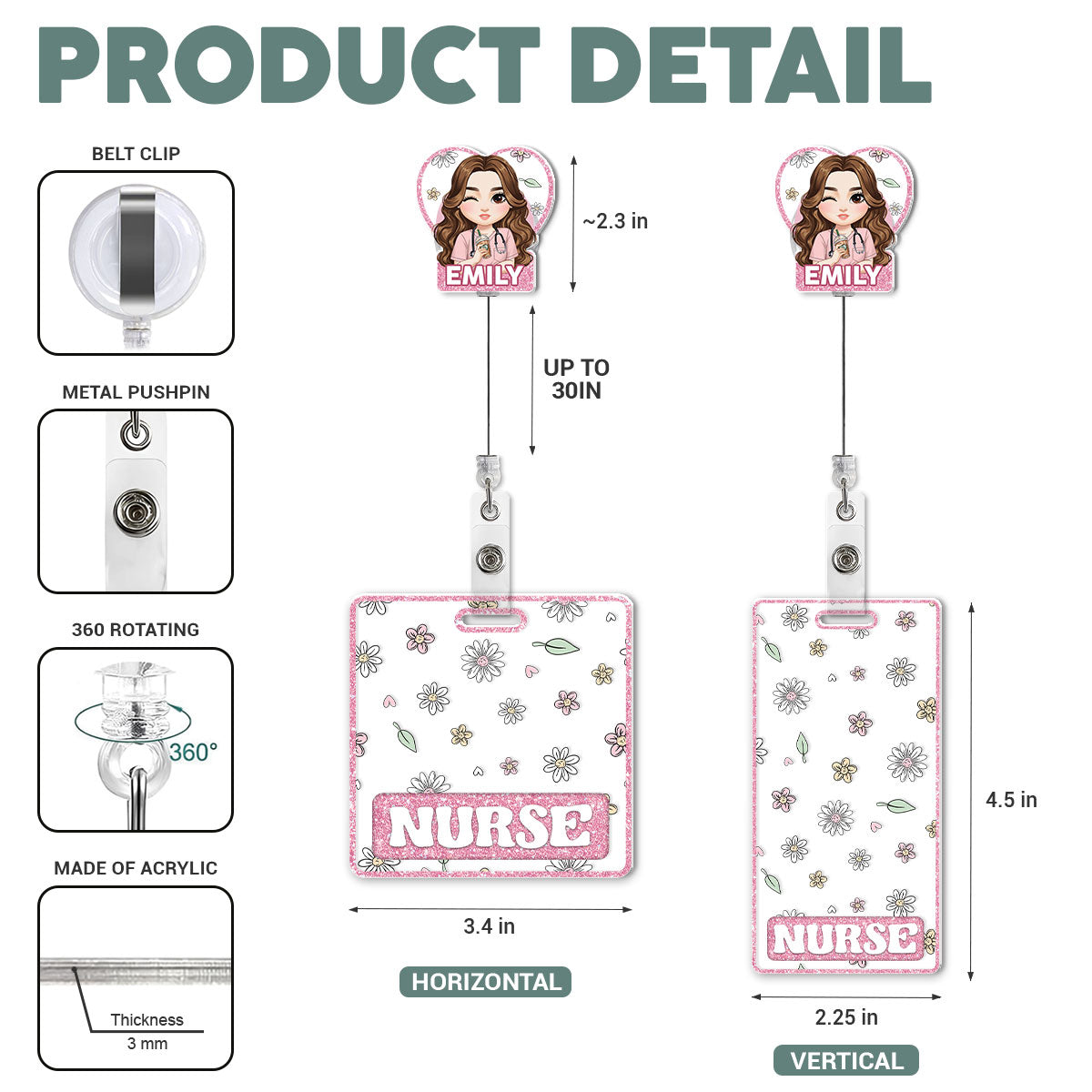 Sparkle Nurse - Personalized Nurse Badge Reel & Buddy Set