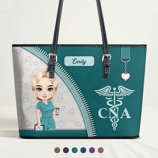 Simple Nurse Life - Personalized Custom Nurse Leather Tote Bag
