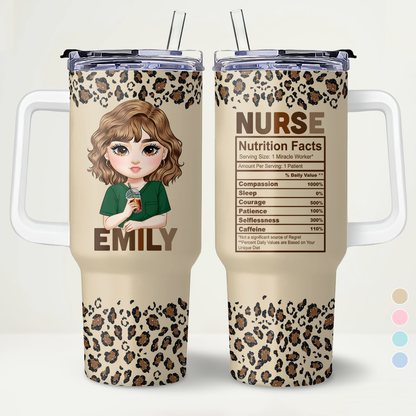 Nurse Colorful Life - Personalized Nurse 40oz Tumbler With Handle