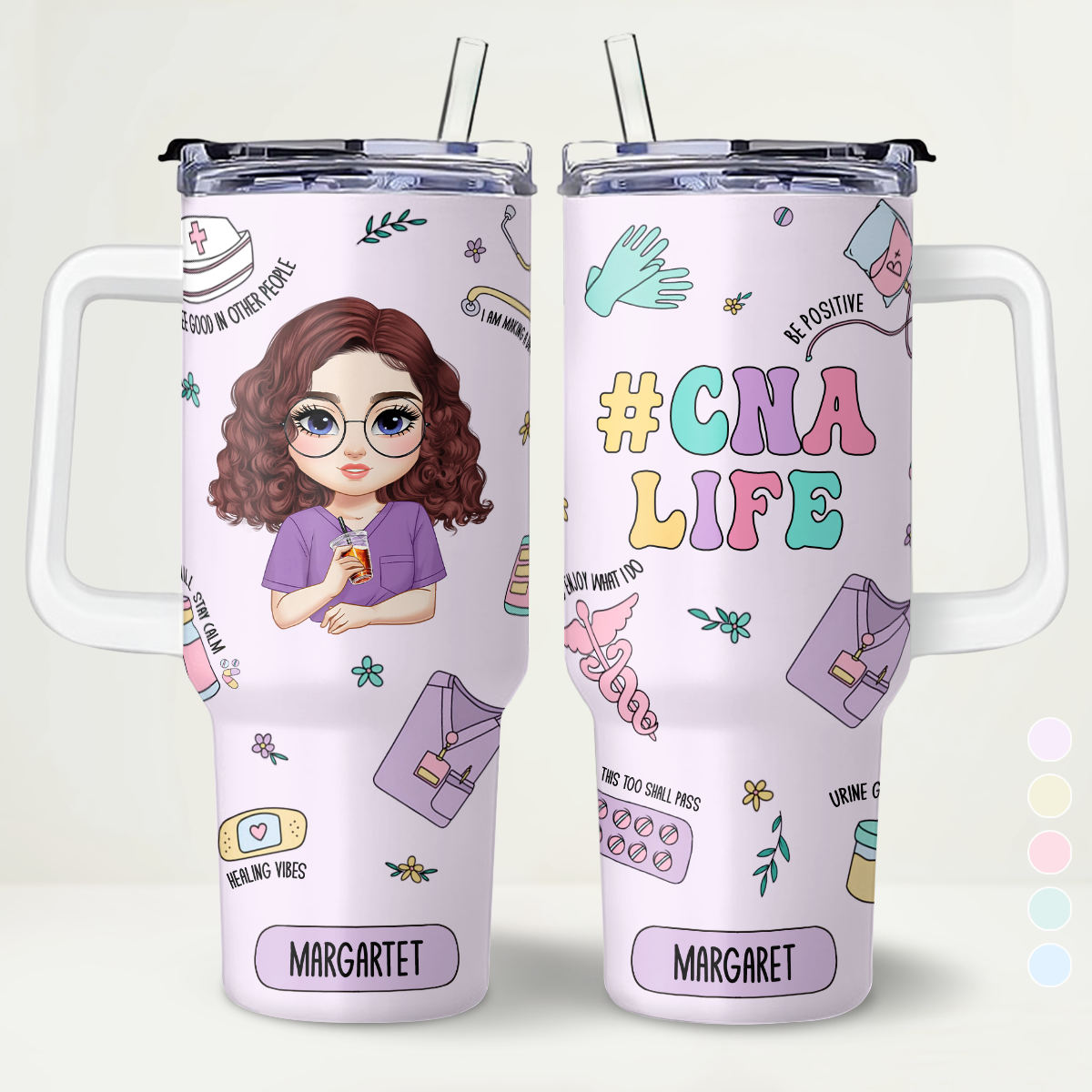 Nurse Life - Personalized Nurse 40oz Tumbler With Handle