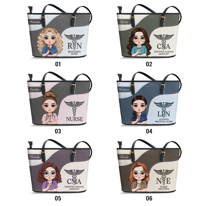 Passionate Nurse - Personalized Custom Nurse Leather Tote Bag