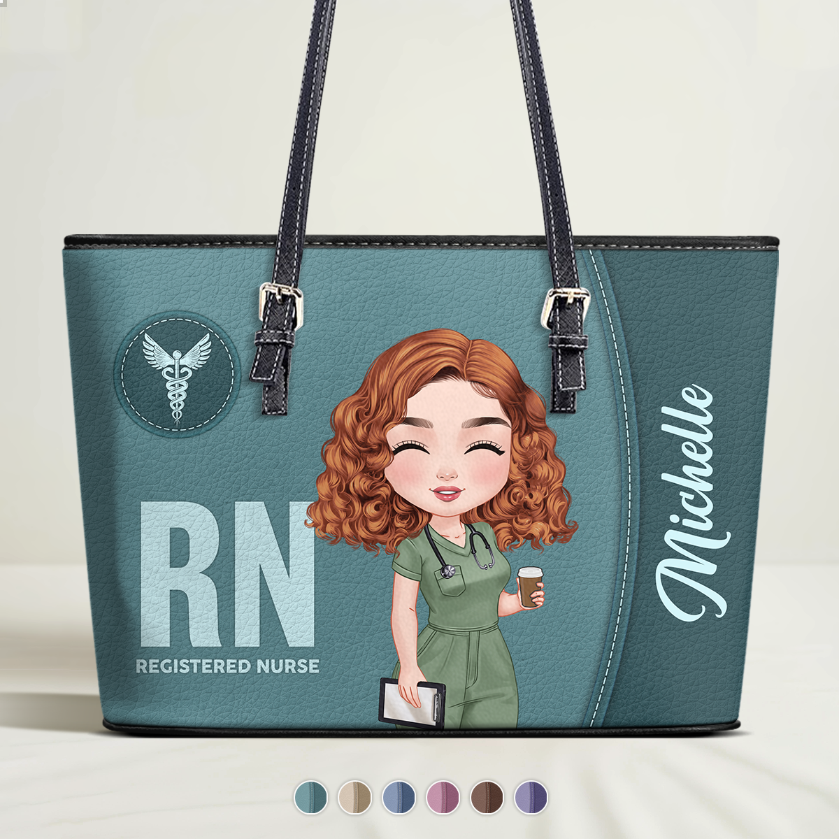 Timeless Style Nurse - Personalized Custom Nurse Leather Tote Bag