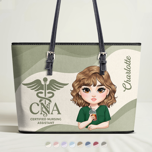 Iconic Nurse Life - Personalized Custom Nurse Leather Tote Bag