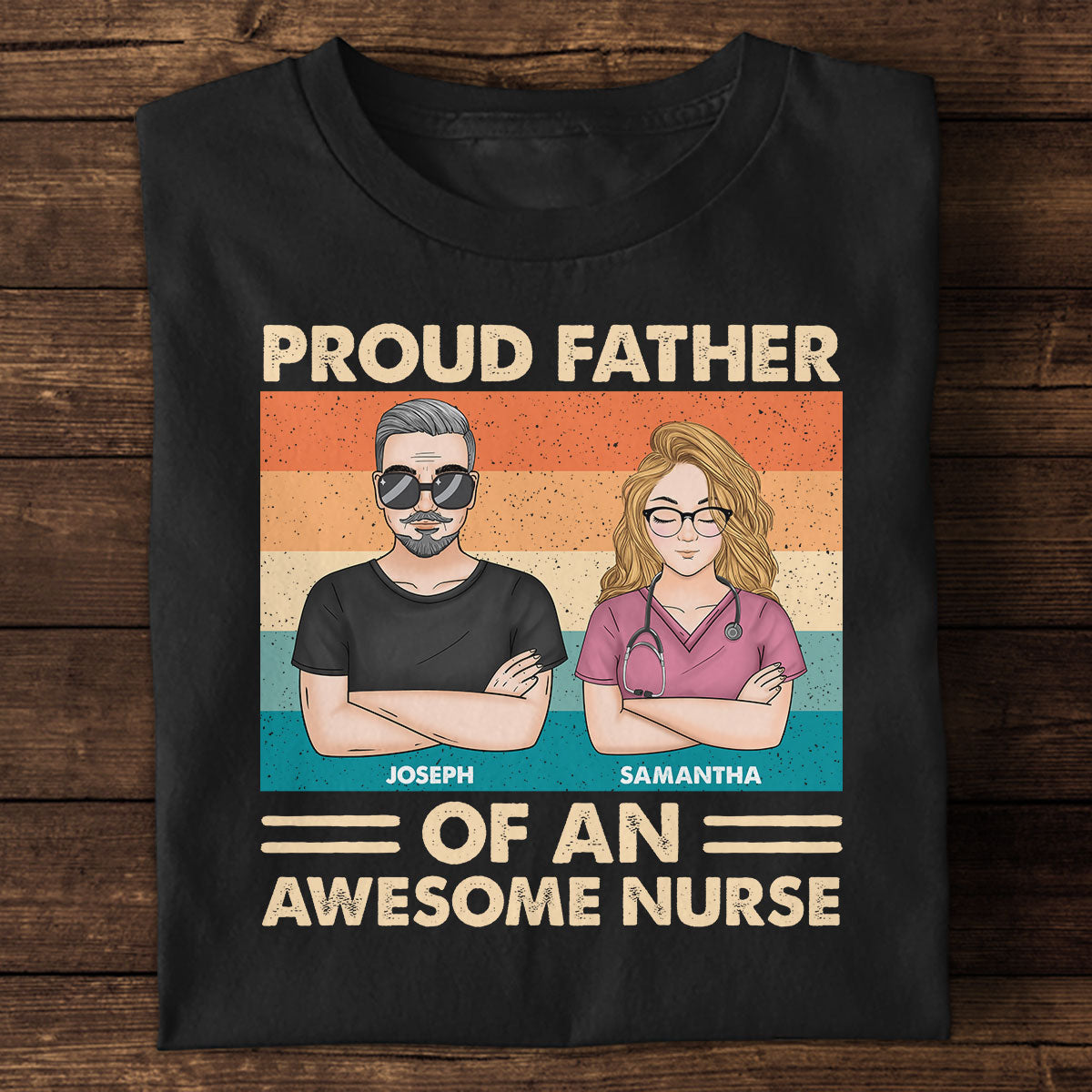 Proud Father - Personalized Custom T-shirt