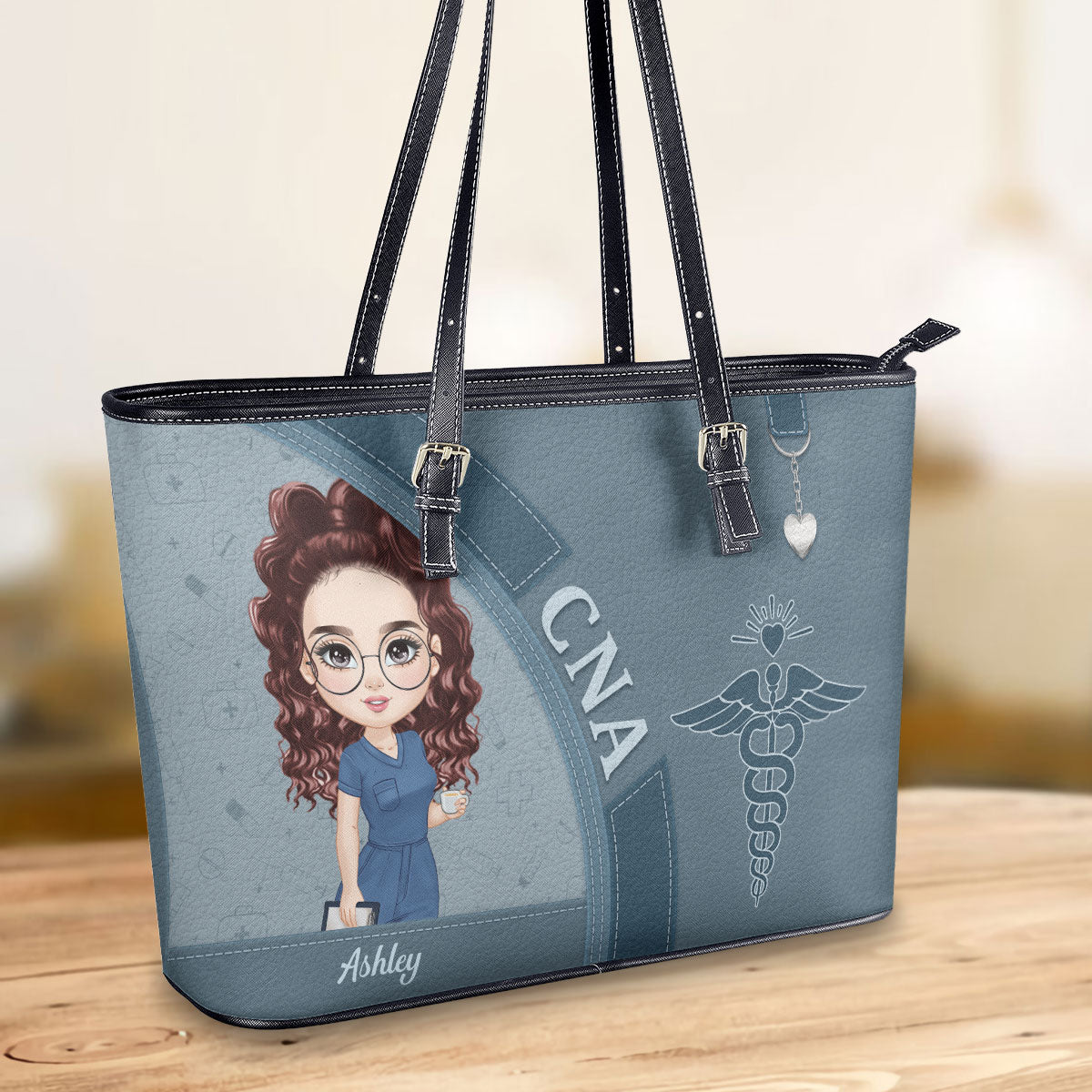 Nursing Lovely Life - Personalized Custom Nurse Leather Tote Bag