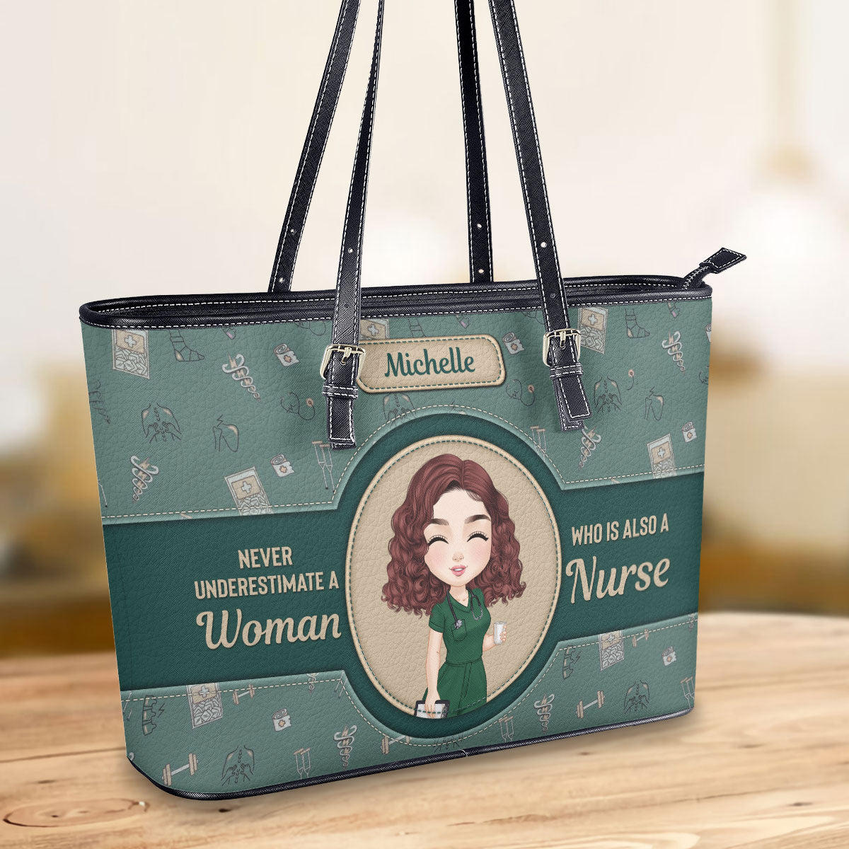 personalized custom nurse tote bag