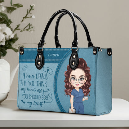 Neutral Nurse - Personalized Custom Leather Handbag