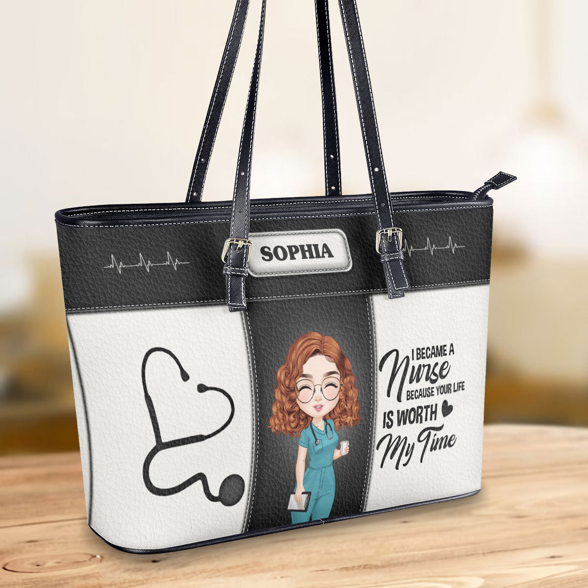 personalized custom nurse tote bag