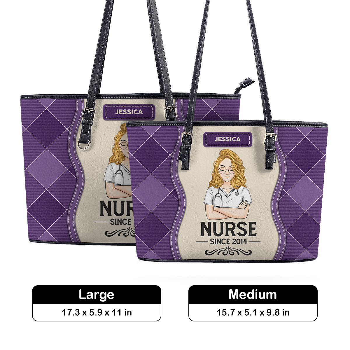 personalized custom nurse tote bag