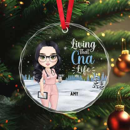 That Nurse Life - Personalized Nurse Circle Glass Ornament