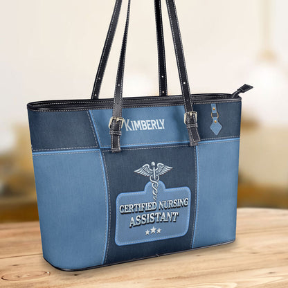 Retro Style Nurse - Personalized Custom Nurse Leather Tote Bag