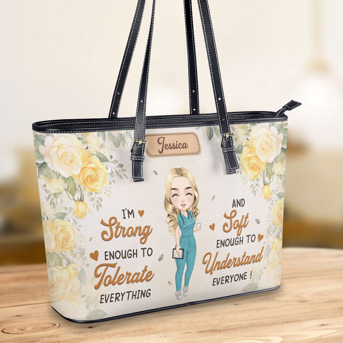 personalized custom nurse tote bag