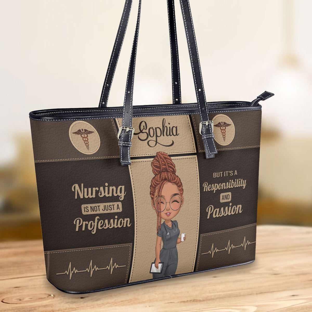 personalized custom nurse tote bag