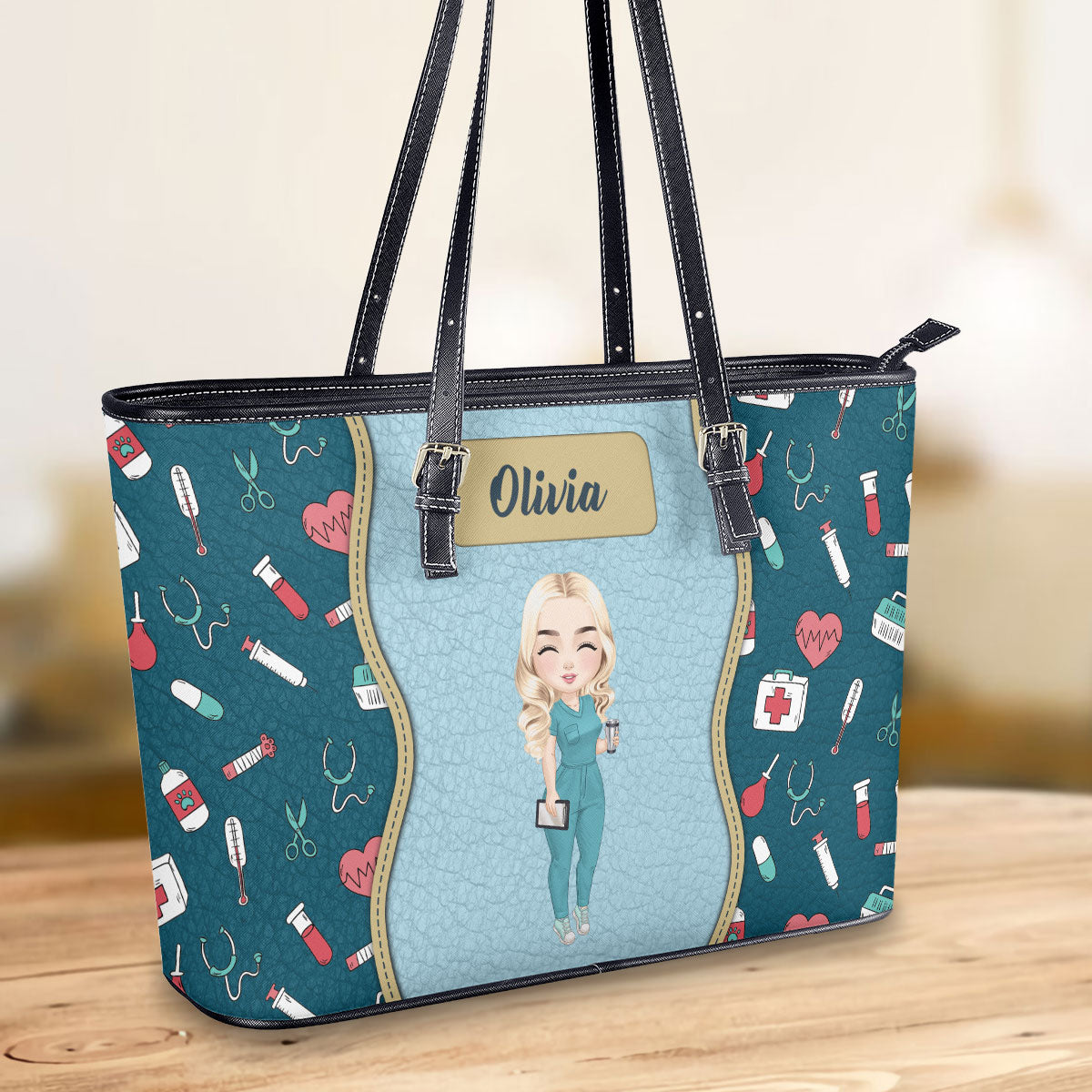 personalized custom nurse tote bag