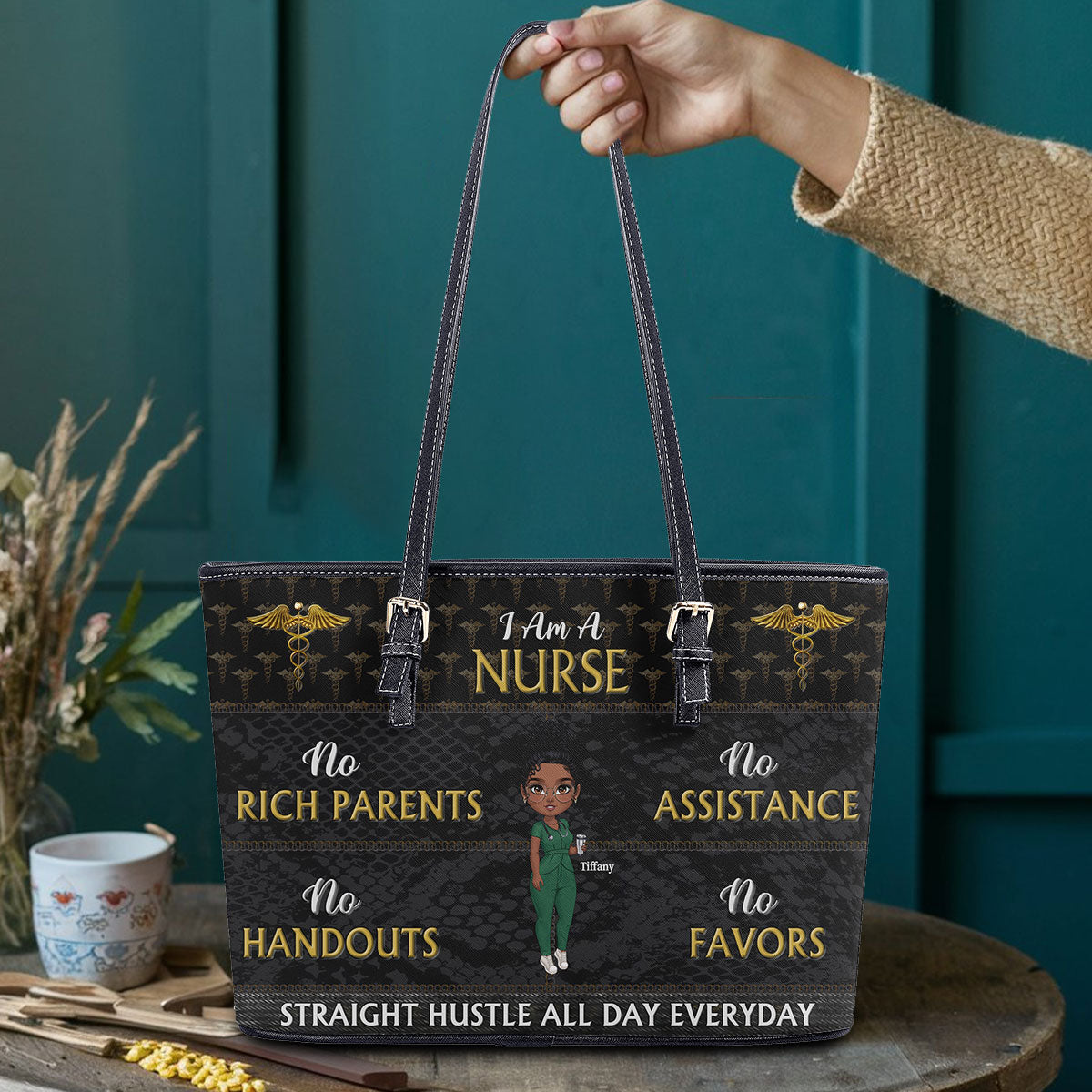 personalized custom nurse tote bag