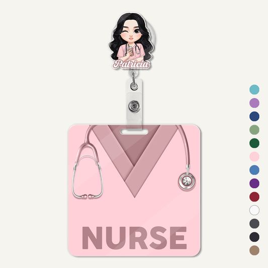 Scrub Love Nurse - Personalized Nurse Badge Reel & Buddy Set