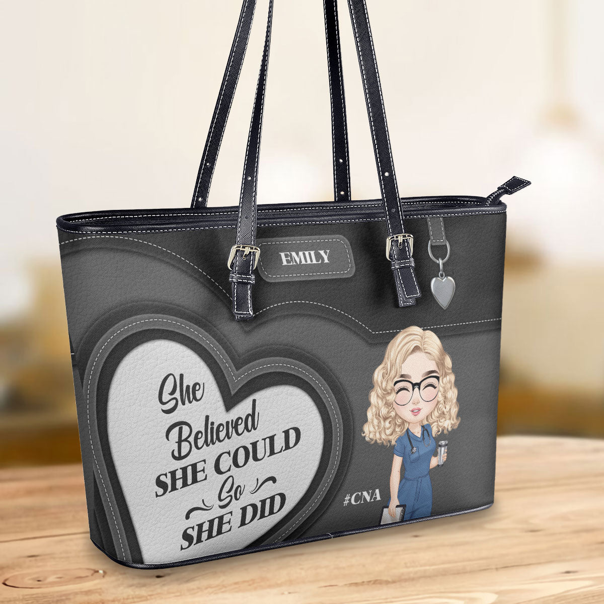 personalized custom nurse tote bag