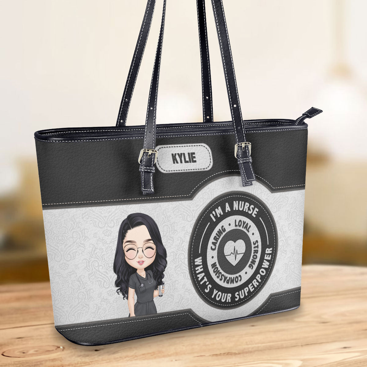 personalized custom nurse tote bag