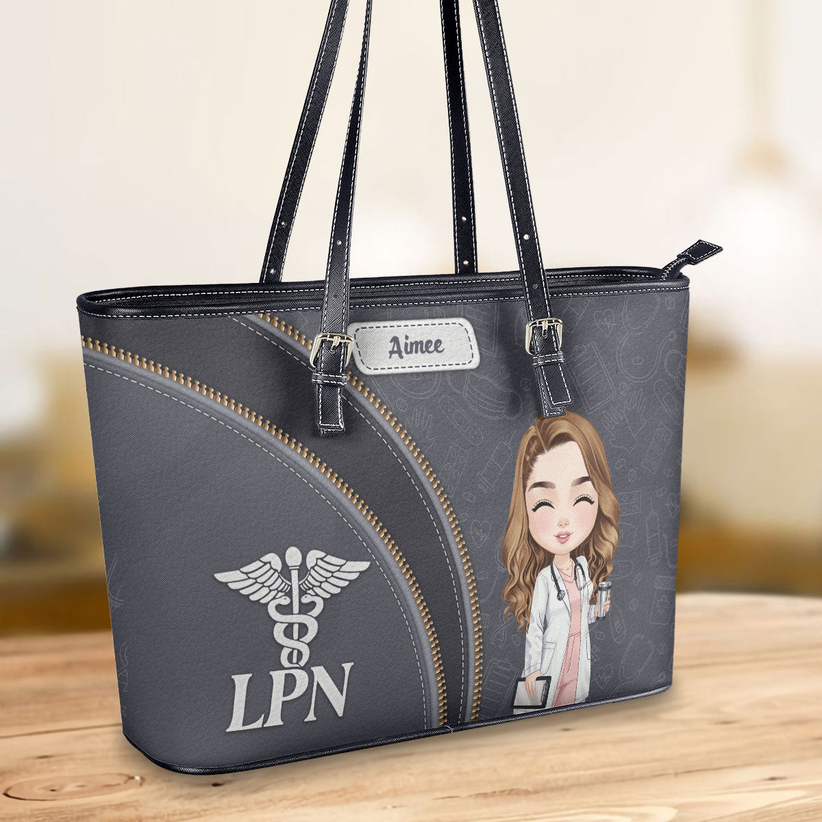 personalized custom nurse tote bag