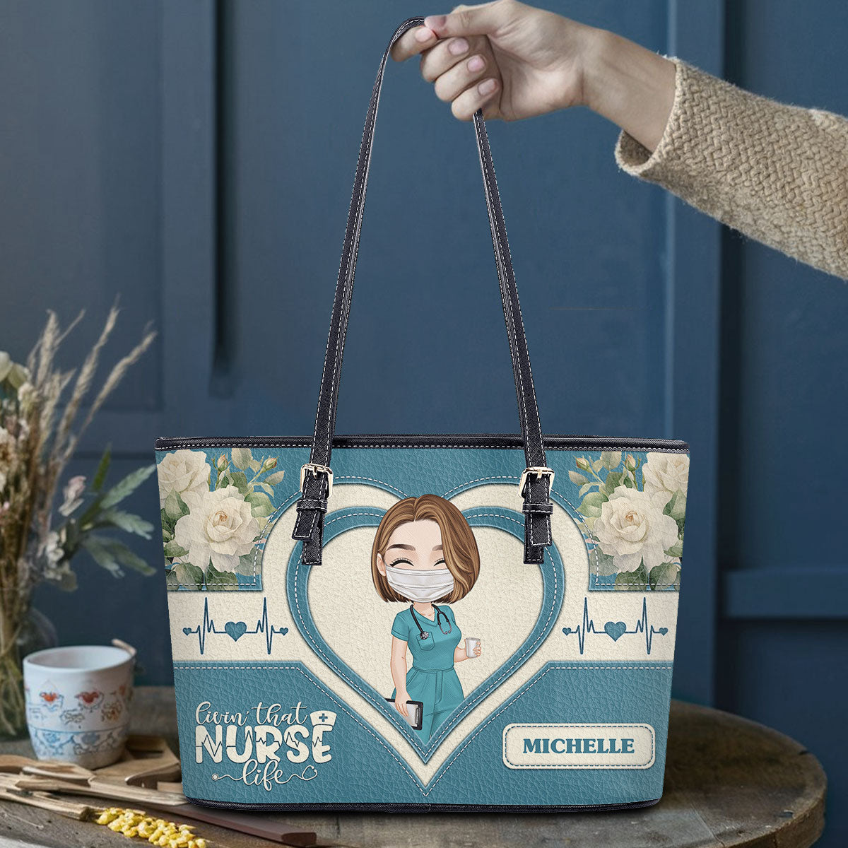 personalized custom nurse tote bag