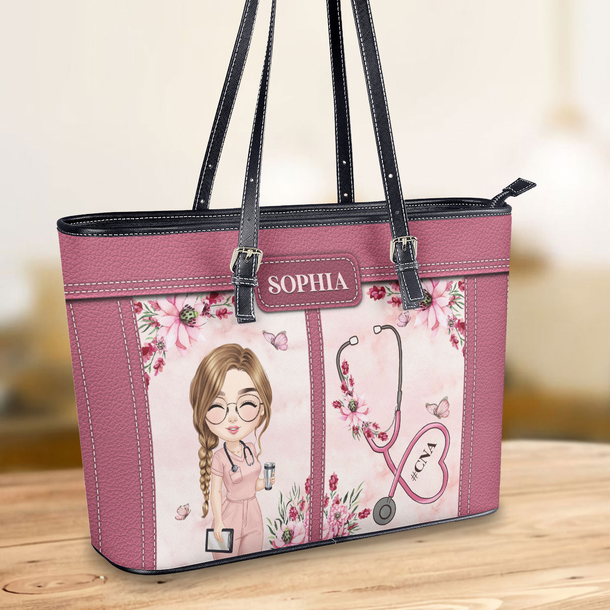 personalized custom nurse tote bag