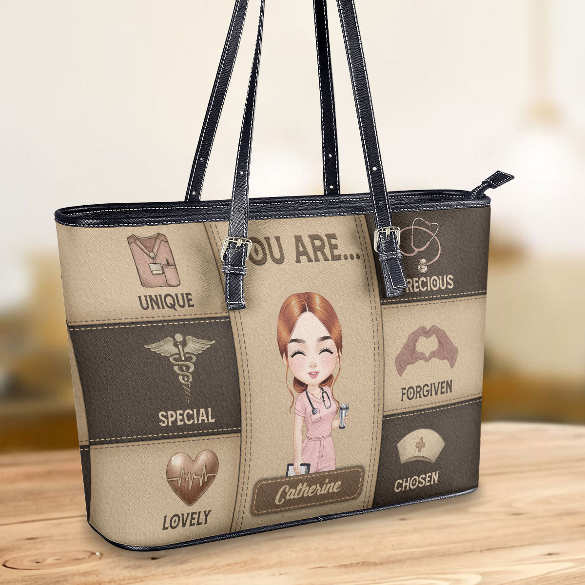 personalized custom nurse tote bag