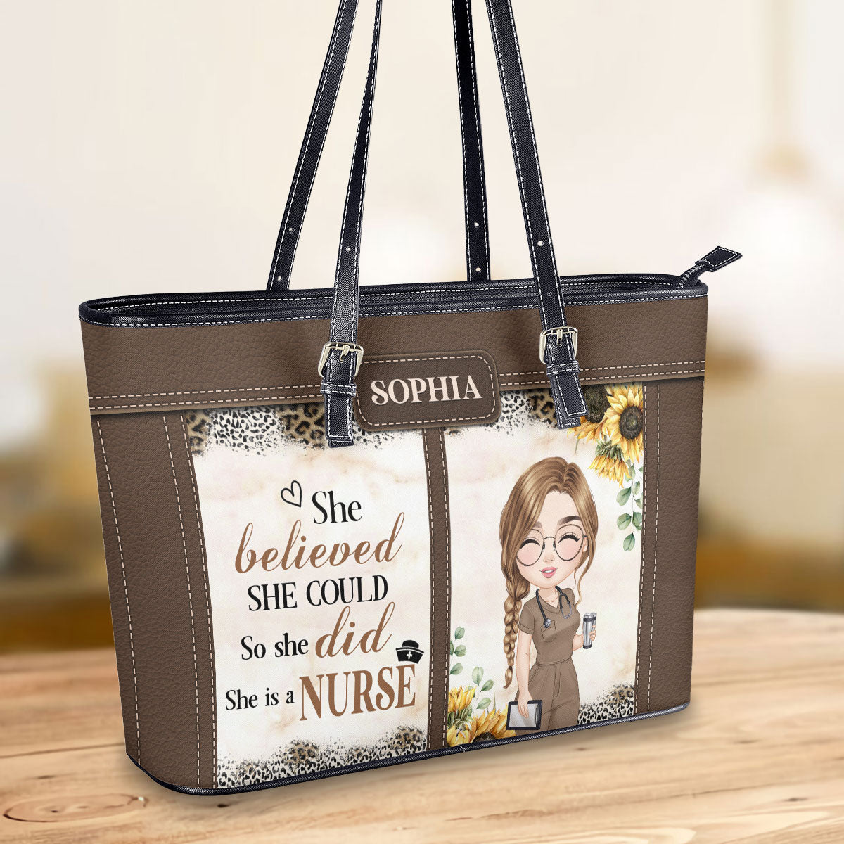 personalized custom nurse tote bag