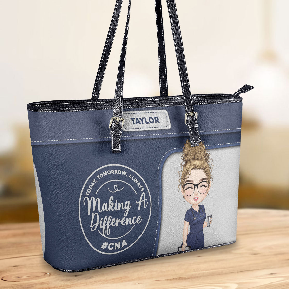 personalized custom nurse tote bag