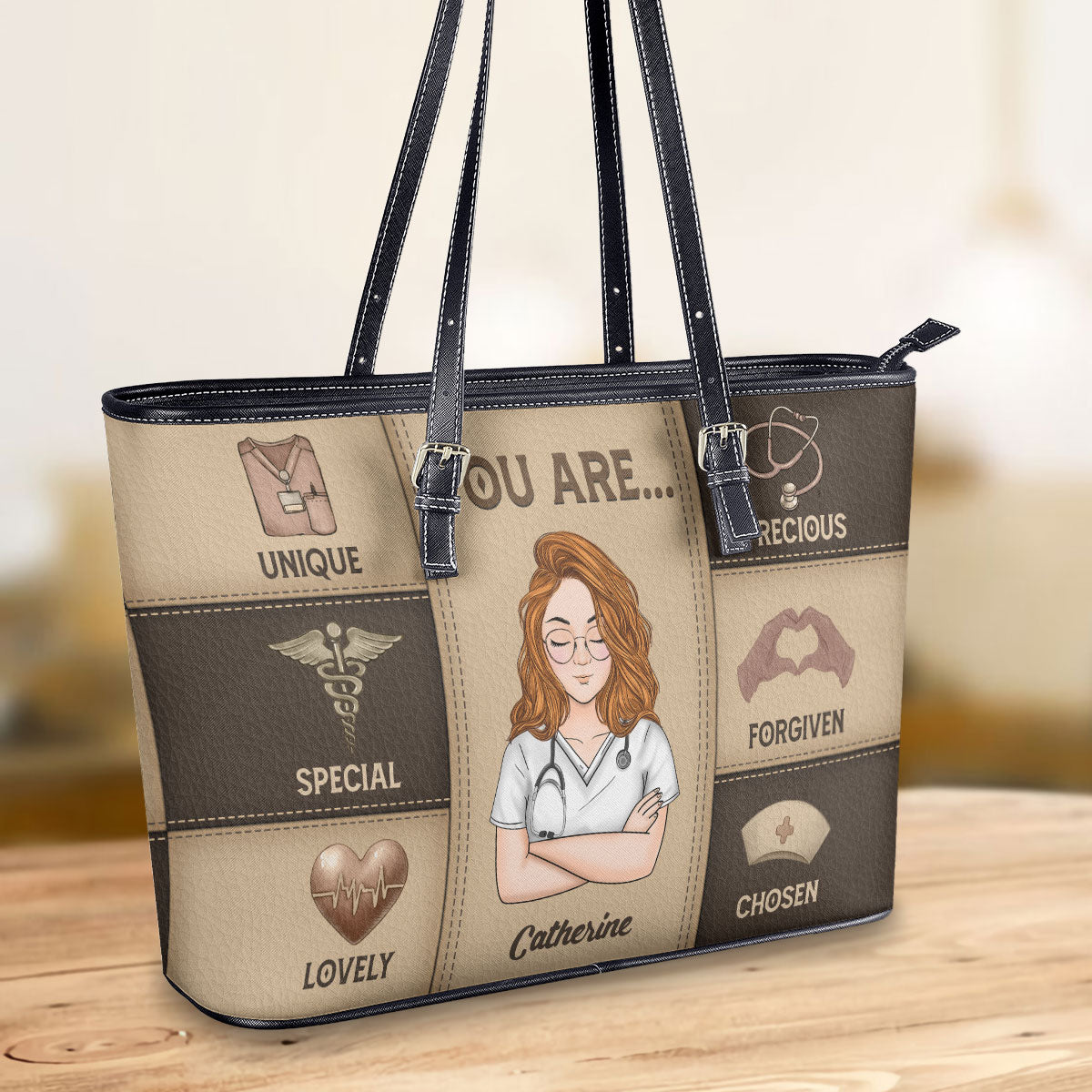 personalized custom nurse tote bag