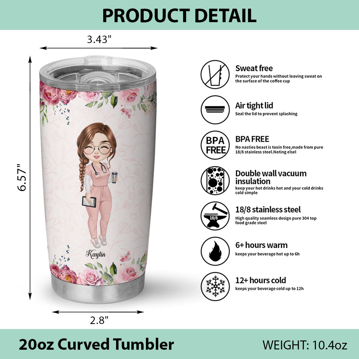 CNA Is A Work Of Heart - Personalized Custom Tumbler