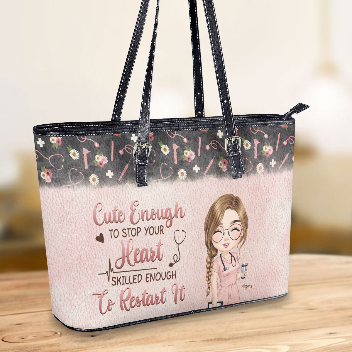 personalized custom nurse tote bag