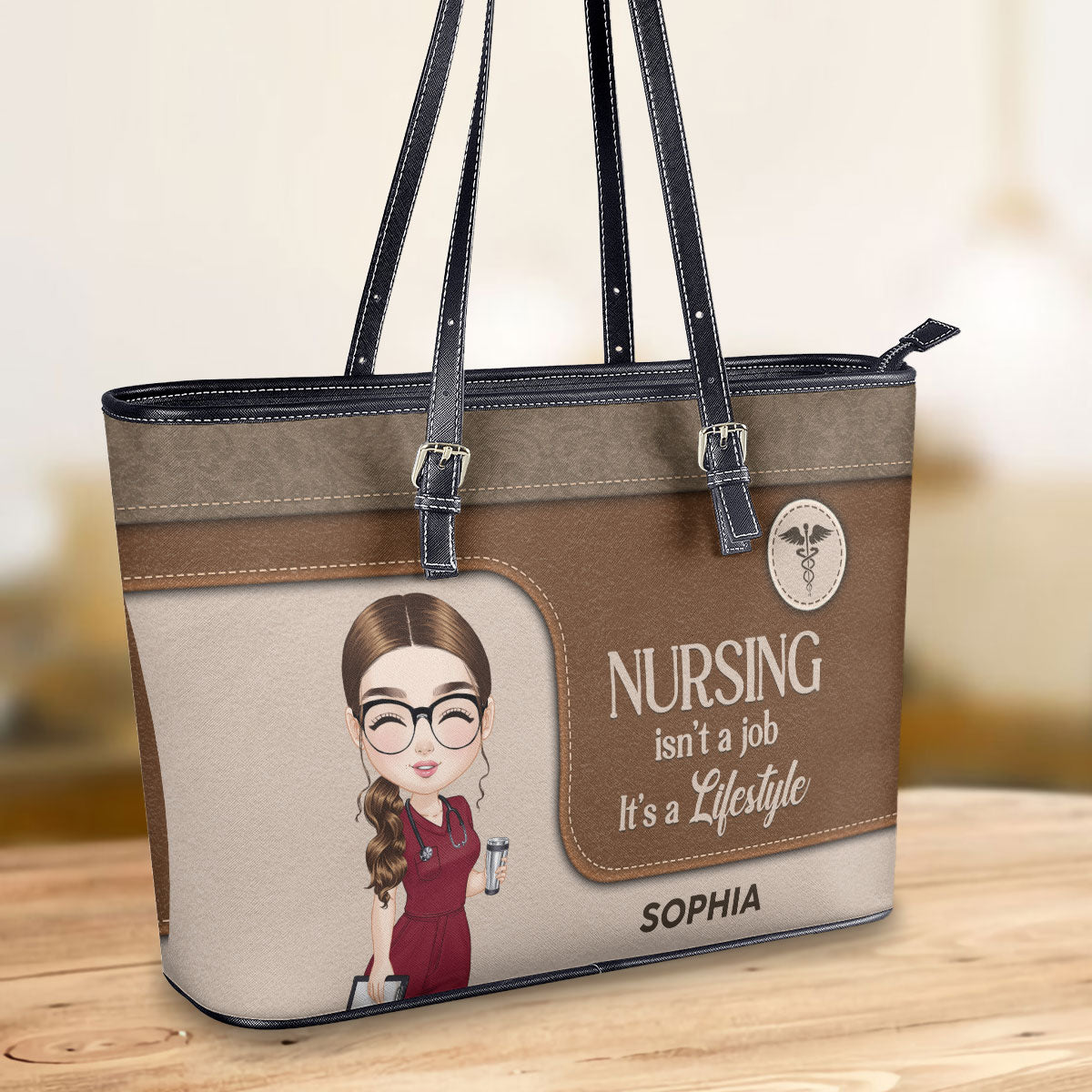 personalized custom nurse tote bag