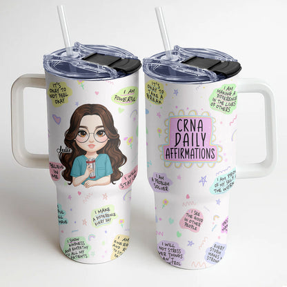 Nurse Affirmations - Personalized Nurse 40oz Tumbler With Handle