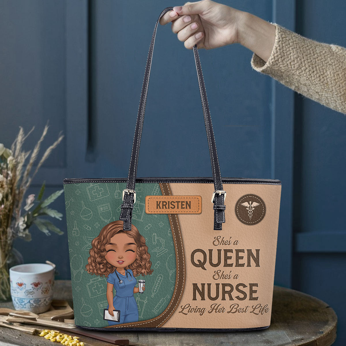 personalized custom nurse tote bag