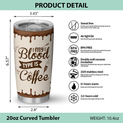 Nursing Blood Type - Personalized Custom Tumbler