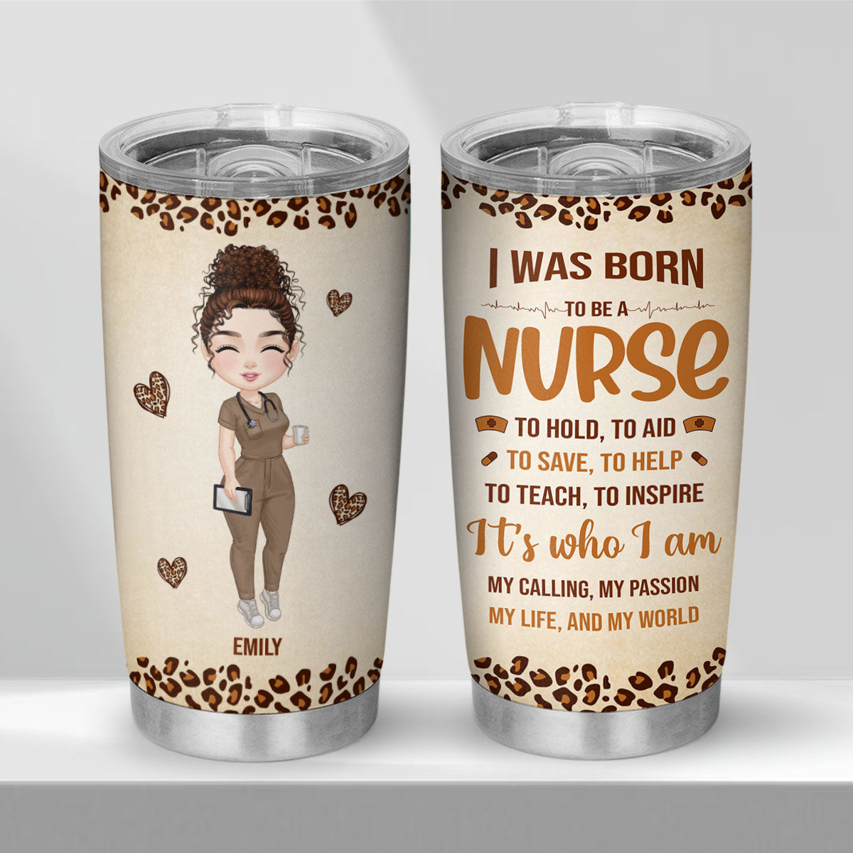 Born To Be A Nurse - Personalized Custom Tumbler