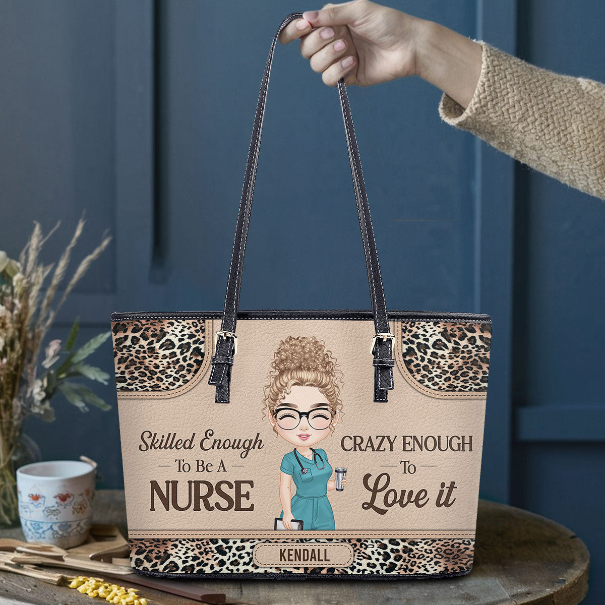 personalized custom nurse tote bag