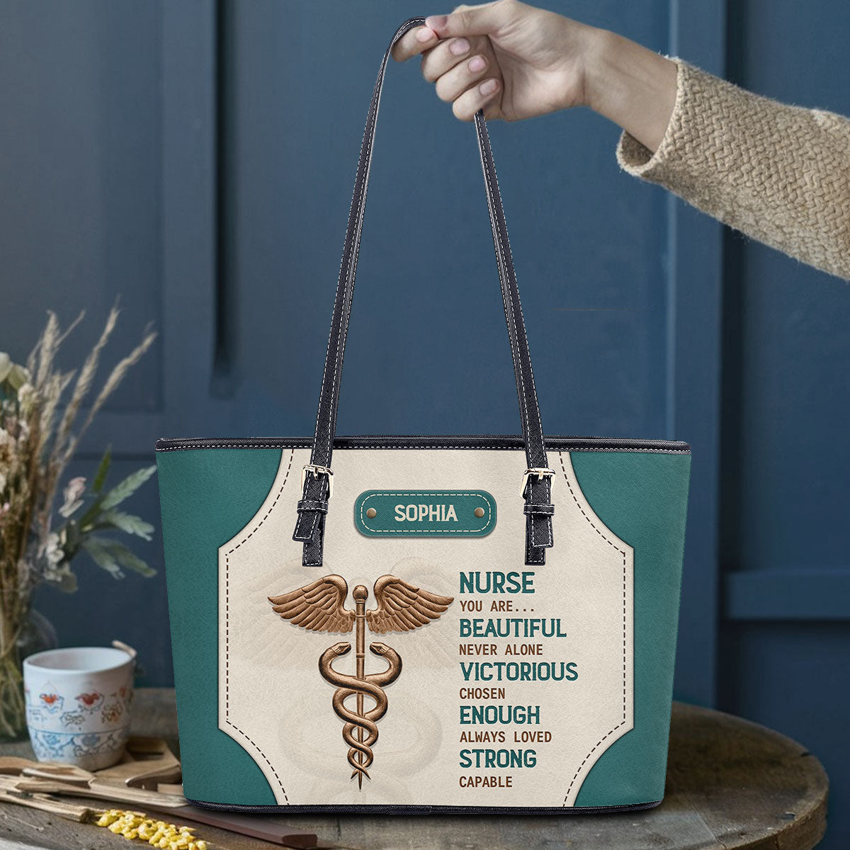 personalized custom nurse tote bag