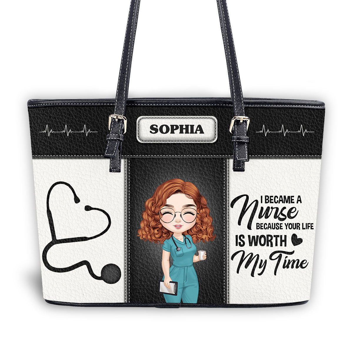 personalized custom nurse tote bag