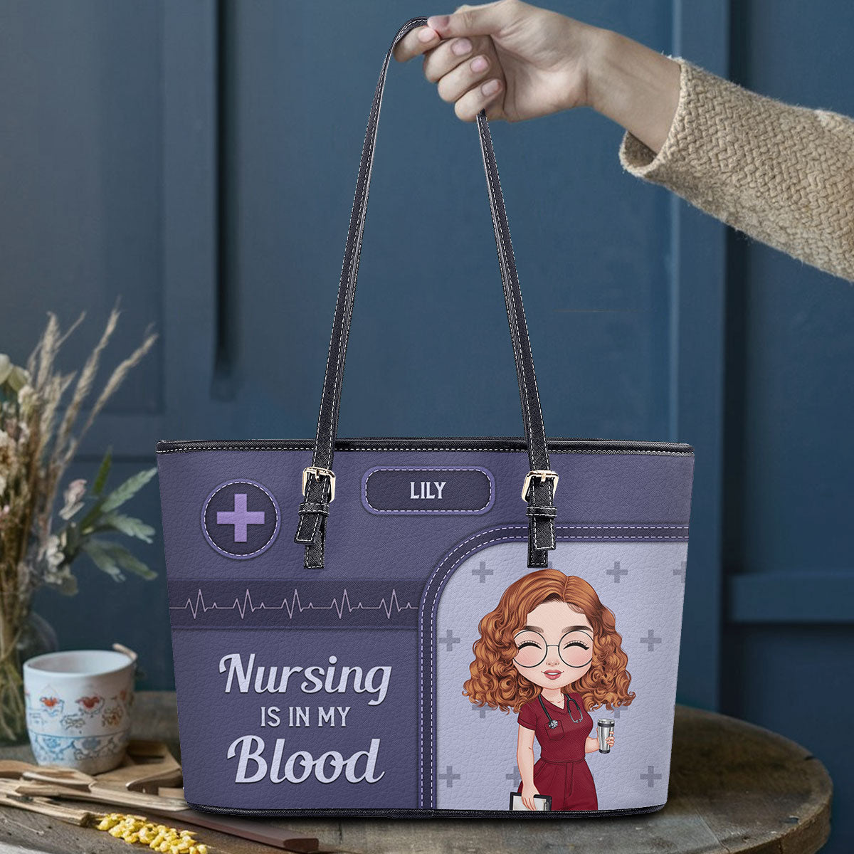 personalized custom nurse tote bag