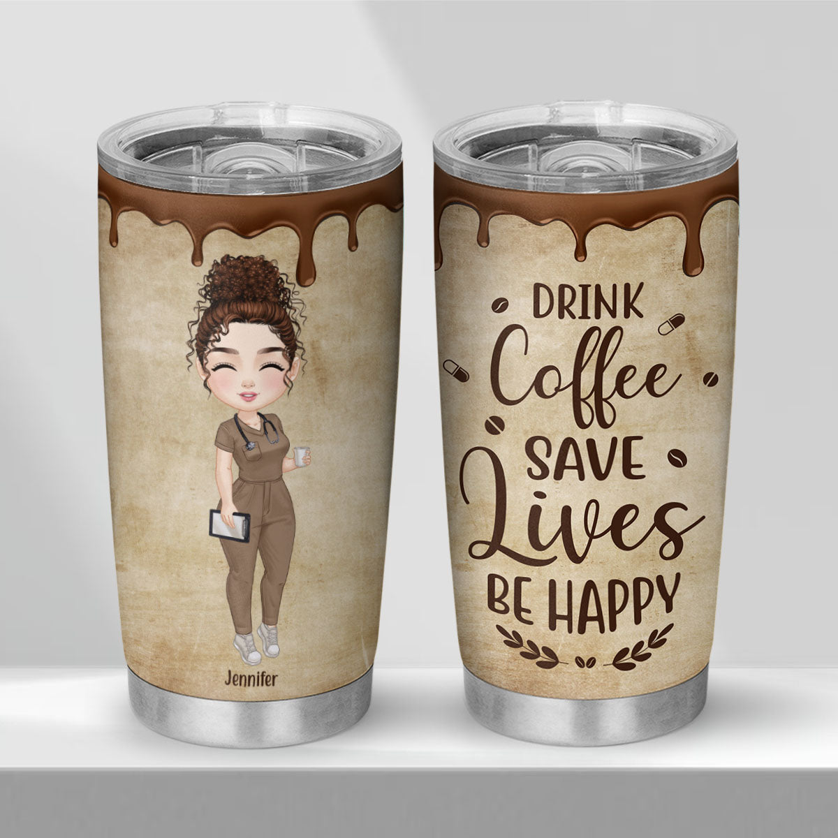 Drink Coffee & Save Lives - Personalized Custom Tumbler