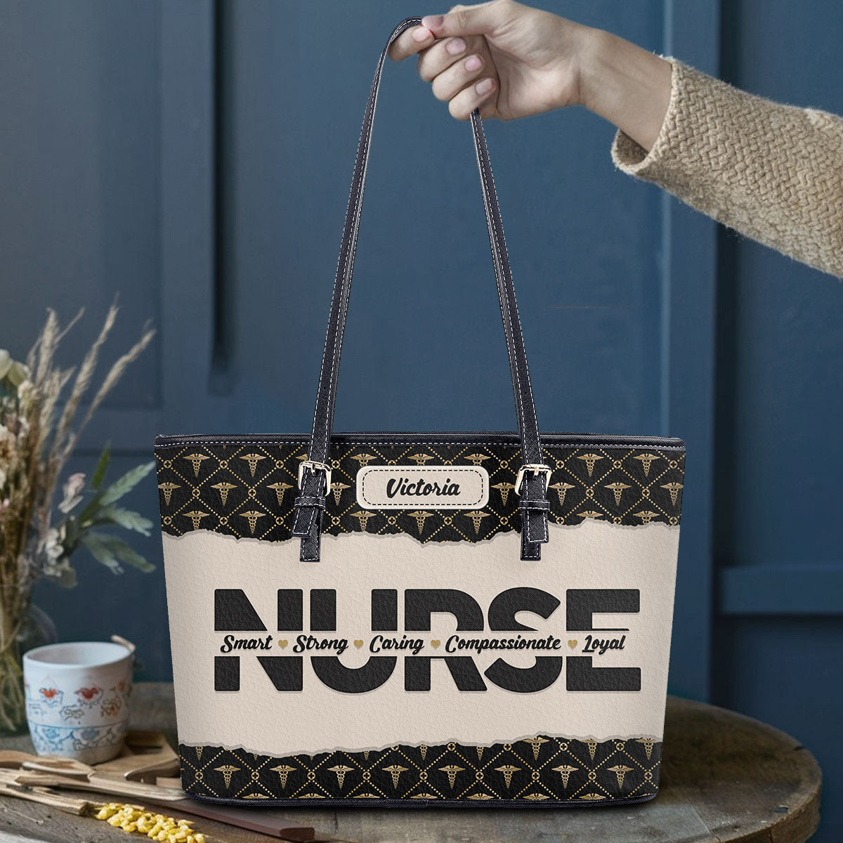 personalized custom nurse tote bag