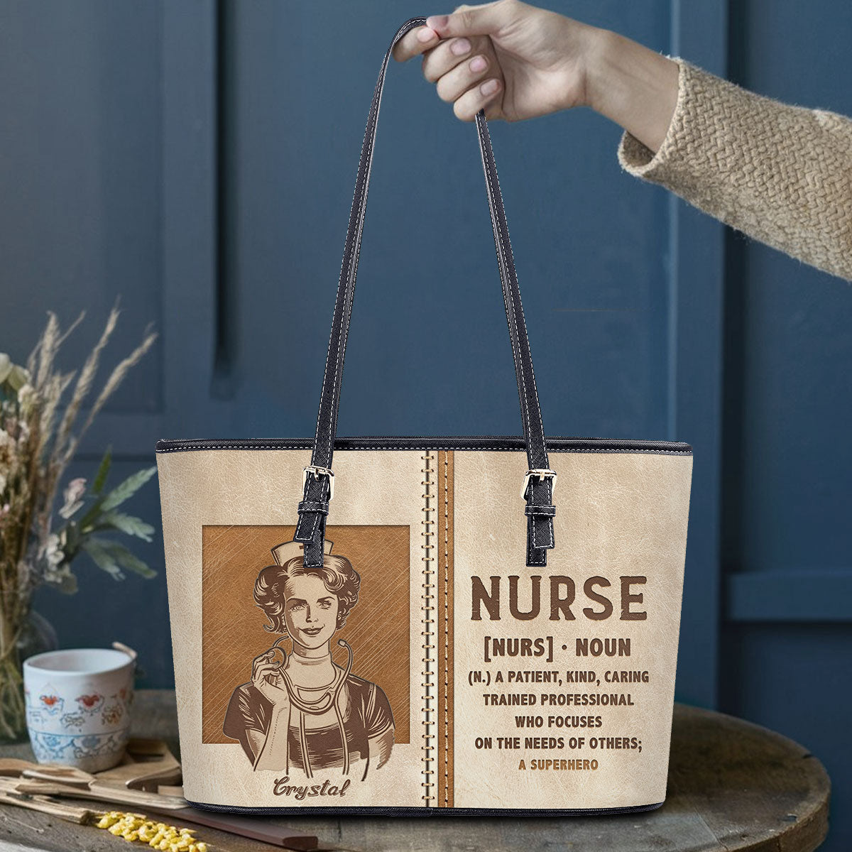 personalized custom nurse tote bag