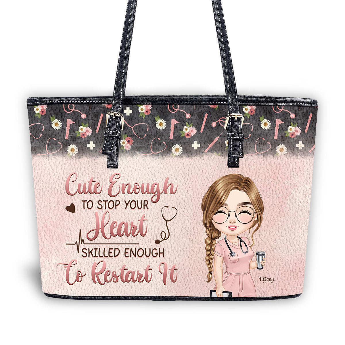 personalized custom nurse tote bag