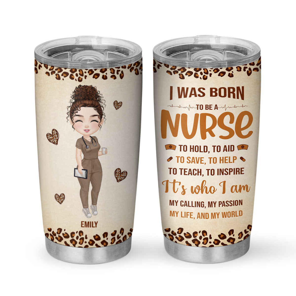 Born To Be A Nurse - Personalized Custom Tumbler