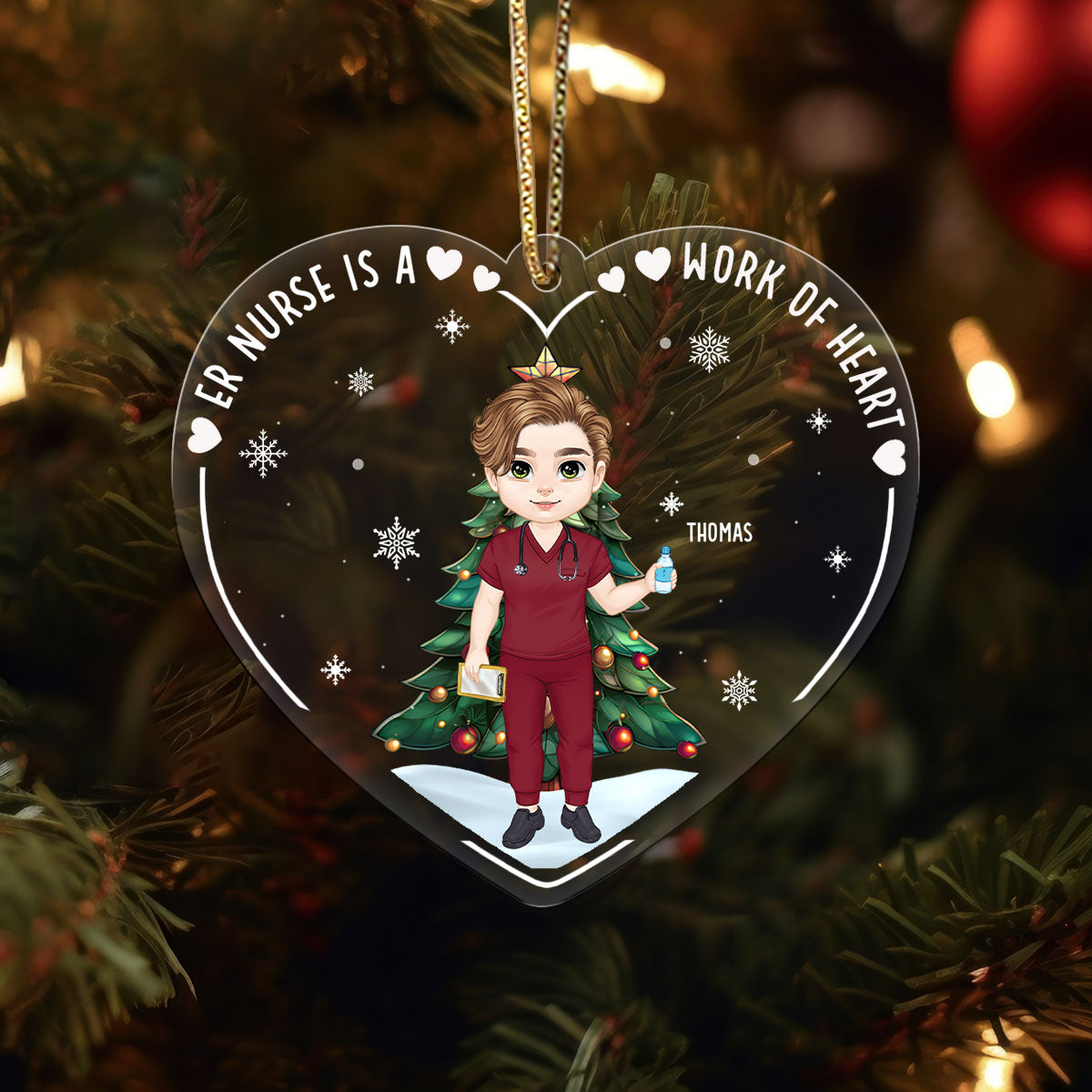 Work Of Heart - Personalized Nurse Acrylic Ornament