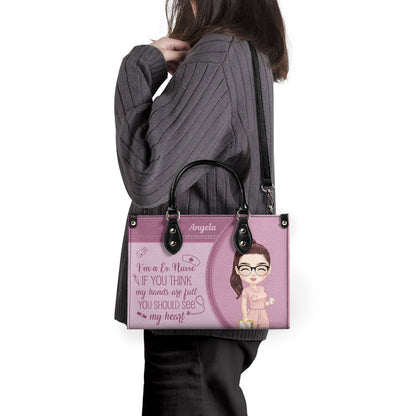 Neutral Nurse - Personalized Custom Leather Handbag