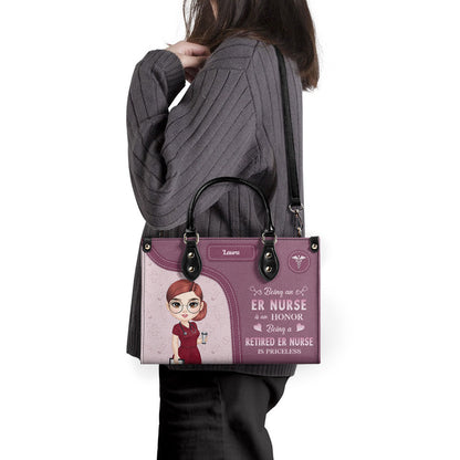 Great Nurse Is - Personalized Custom Leather Handbag