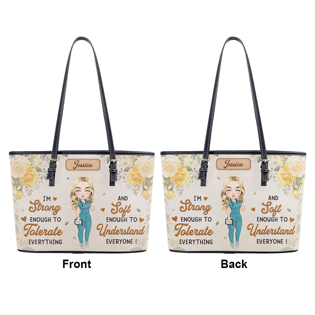 personalized custom nurse tote bag