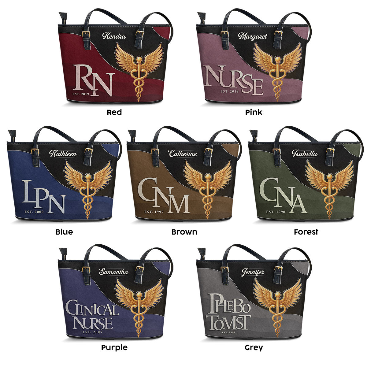 Nurse Signature - Personalized Custom Nurse Leather Tote Bag
